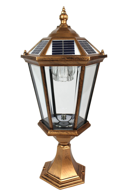 Solar Sockelleuchte klassisch Außenleuchte Gartenleuchte kabellos Duo Color Gartenlaterne