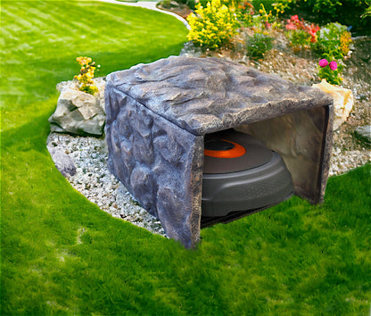 Mährobotergarage in Steinoptik Mower Garage Felsen Gartendekoration