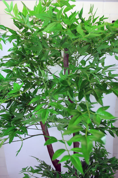 Künstlicher Himmelsbambus 190cm Nandina Tree Kunstbaum Kunstpflanze im Topf