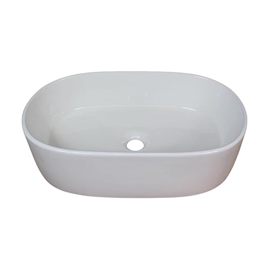 Design Aufsatzwaschbecken 56 x 34,5 x 14 cm Waschbecken modern Keramik Weiß Waschschale