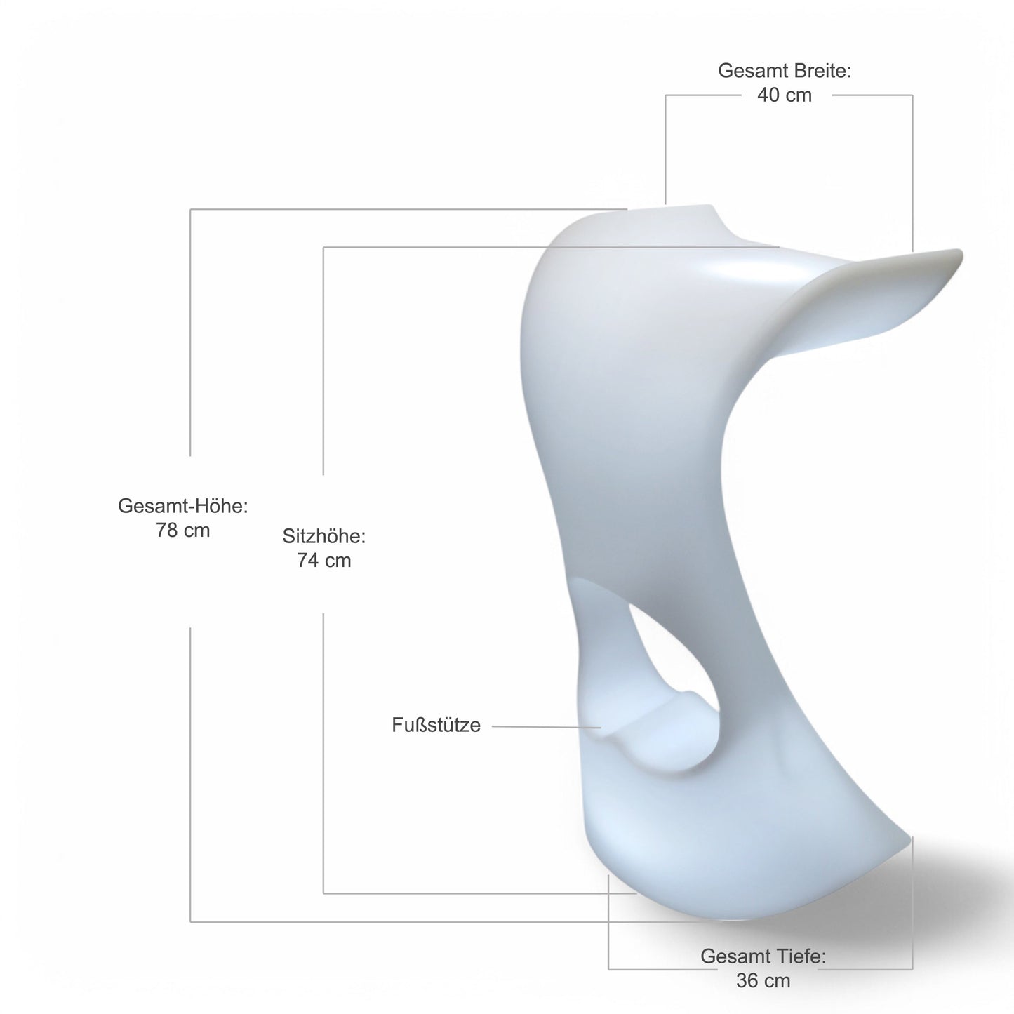 Moderner Barhocker mit LED Beleuchtung Akku kabellos Farbwechsel Barstuhl Bar Möbel 78cm