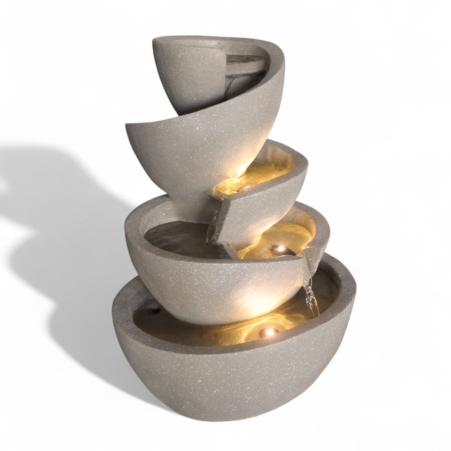 Zimmerbrunnen mit LED Beleuchtung in warmweiß BK912 stilvoller Springbrunnen für Innen und Außen Gartenbrunnen Dekoration