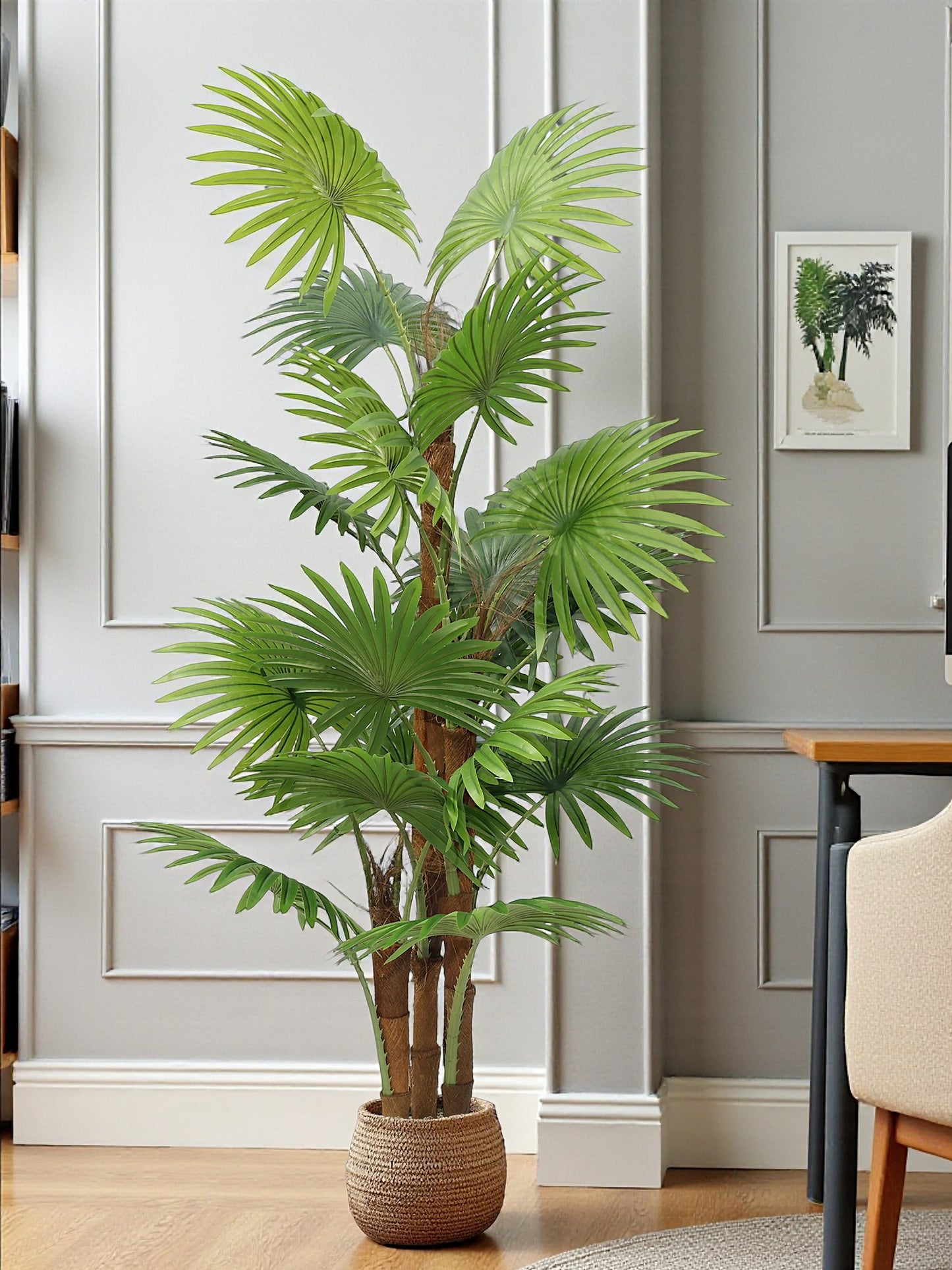 Künstlicher Palme 160 cm im Topf Fächerpalme Kunstpflanze groß Pflanze Dekoration Kunstbaum