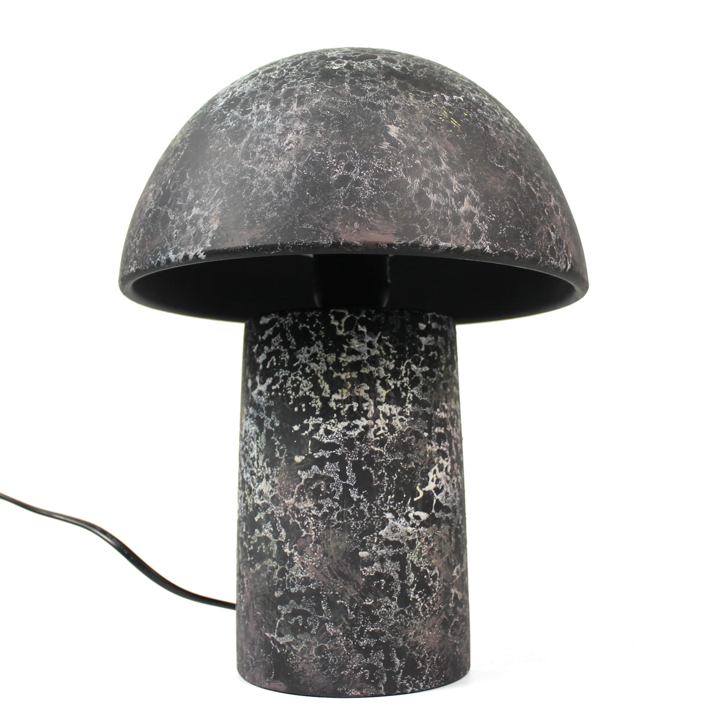 Tischlampe Pilz 23x30 cm Keramik in Steinoptik Nachttischlampe Tischleuchte