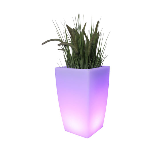 Solar Blumenkübel 50x30 cm LED RGB Blumentopf modern eckig Pflanzkübel