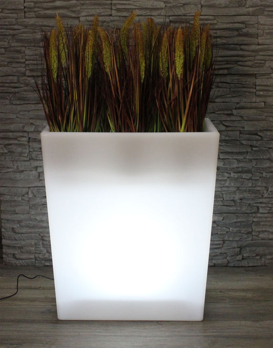 Großer LED Blumenkübel beleuchtet RGB mit Fernbedienung Pflanzkübel modern Blumentopf Akku und Netzkabel