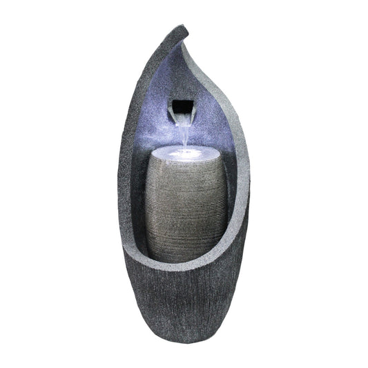 Moderner Gartenbrunnen mit LED Beleuchtung 83 cm Zimmerbrunnen Springbrunnen BK704