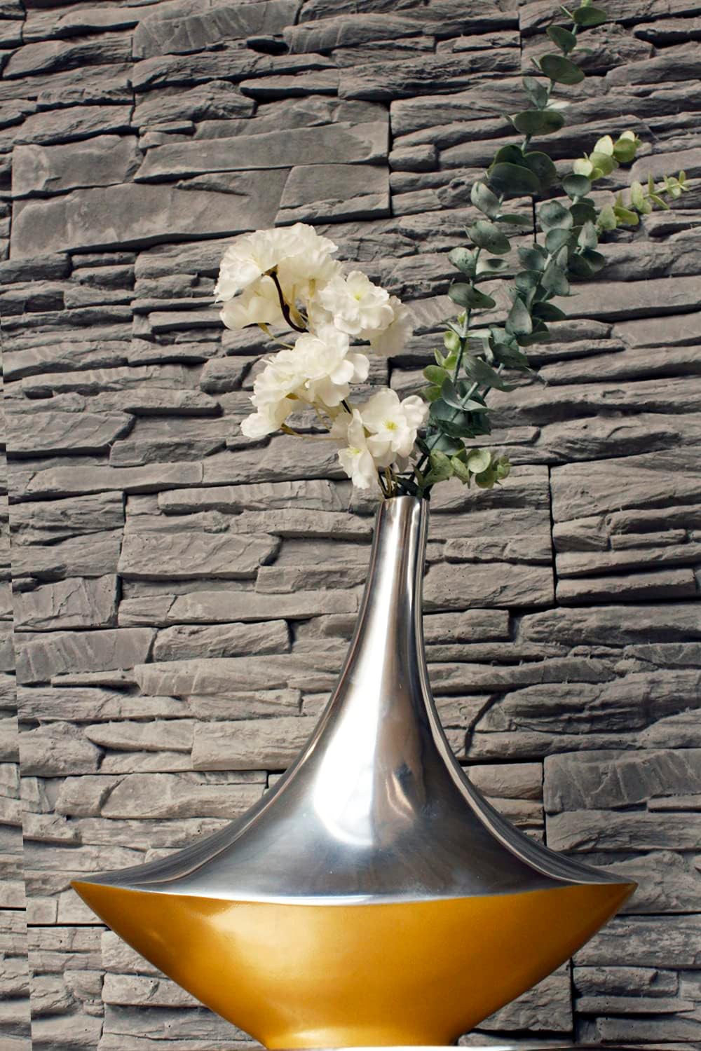 Blumenvase Schiffchen aus Metall Design Vase Aluminium Dekovase