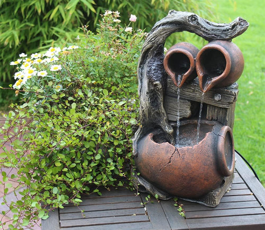 Gartenbrunnen BK834 mit Beleuchtung Springbrunnen Wasserfall