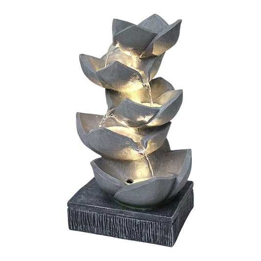 Springbrunnen BK901 mit LED Beleuchtung Gartenbrunnen Skulptur Gartenfigur Wasserspiel 47cm Kaskade