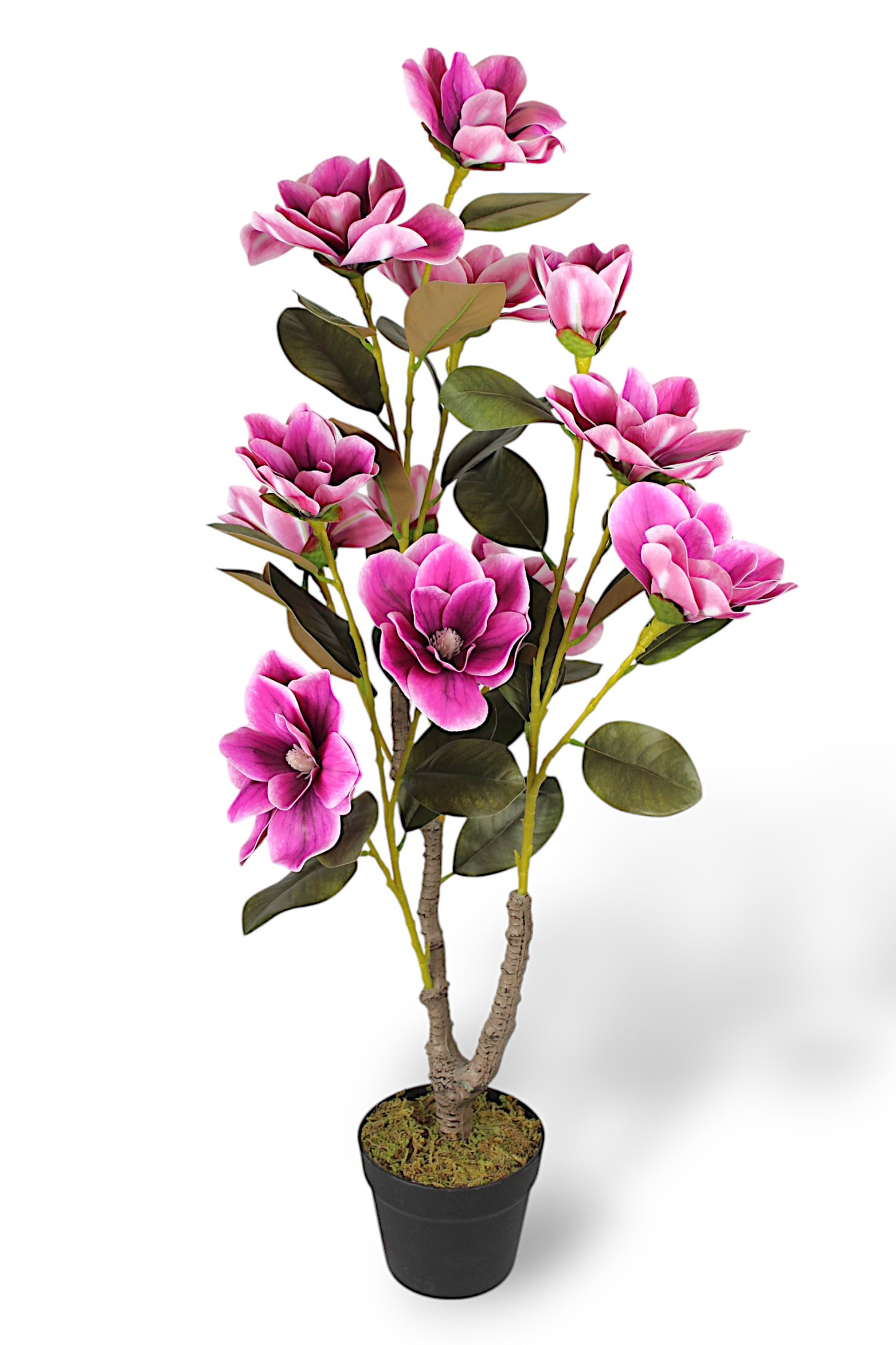 Kunstpflanze Yulan Magnolie Pink 95 cm im Topf Blütenpflanze künstliche Pflanze Zimmerpflanze