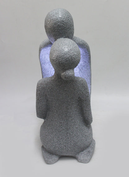 Moderner Springbrunnen BK701 Zimmerbrunnen Gartenbrunnen mit Beleuchtung Granit Optik