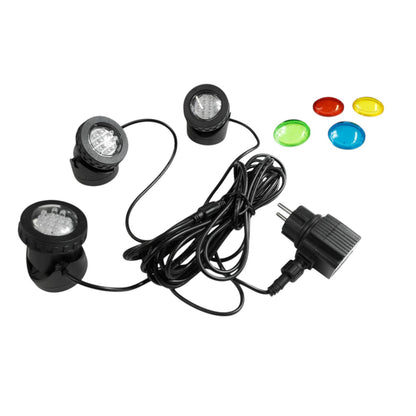 Teichbeleuchtung 3er Set LED Springbrunnenbeleuchtung Gartenstrahler Wasserdicht Unterwasserstrahler
