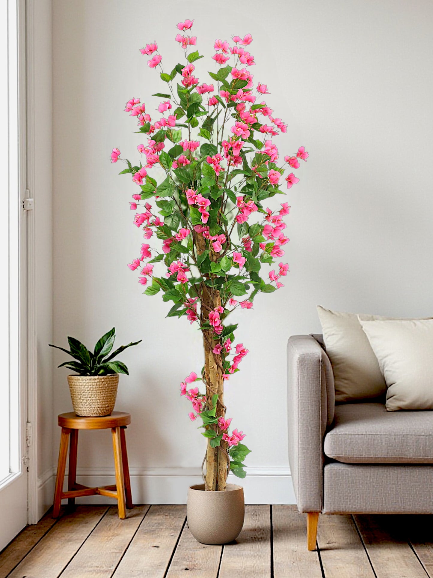 Künstliche Bougainvillea 180 cm Kunstpflanze mit Blüten Kunstbaum Dekoration im Topf