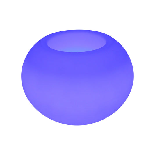 Moderner runder beleuchteter Blumenkübel 35x24 cm Pflanzgefäß Blumentopf LED RGB mit Akku und Netzteil