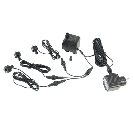 Springbrunnen Pumpe mit 3x LED Beleuchtung Wasserpumpe Tauchpumpe Teichpumpe