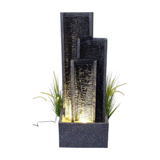 Gartenbrunnen BK903 Wasserwand 99 cm Standbrunnen Springbrunnen mit Beleuchtung Wasserfall Gartendeko