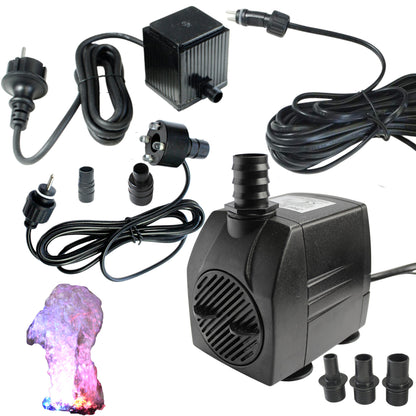 Springbrunnenpumpe mit 1x LED Spot Teichpumpe Wasserpumpe Bachlaufpumpe