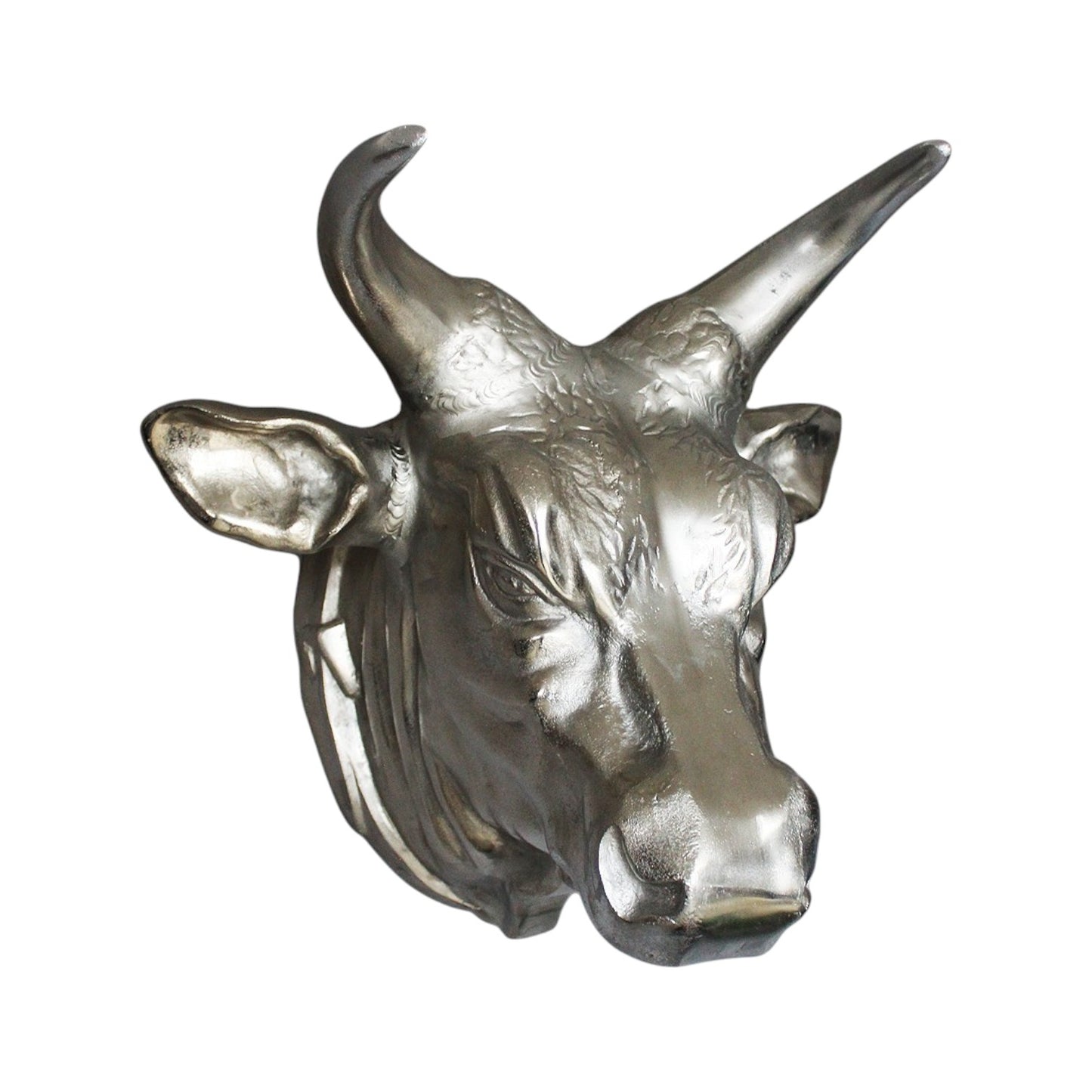Bullenkopf Wanddekoration Aluminium 56x50x42 cm Schädel Skulptur