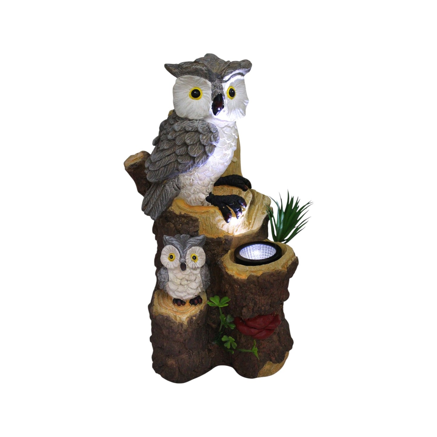 Solar Gartenfigur Eulen Solarleuchte Tierfigur Gartendekoration 36 cm
