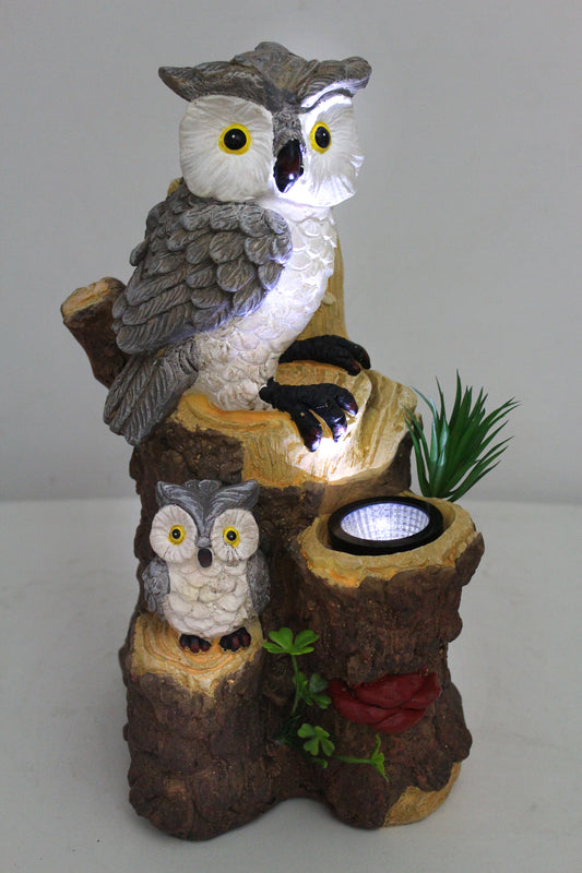 Solar Gartenfigur Eulen Solarleuchte Tierfigur Gartendekoration 36 cm