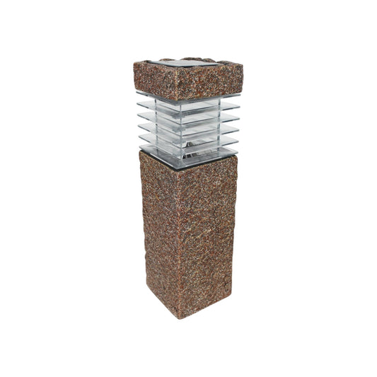 Solarleuchte Sockelleuchte in Steinoptik 43,5 x 12 cm Gartenlampe Wegeleuchte