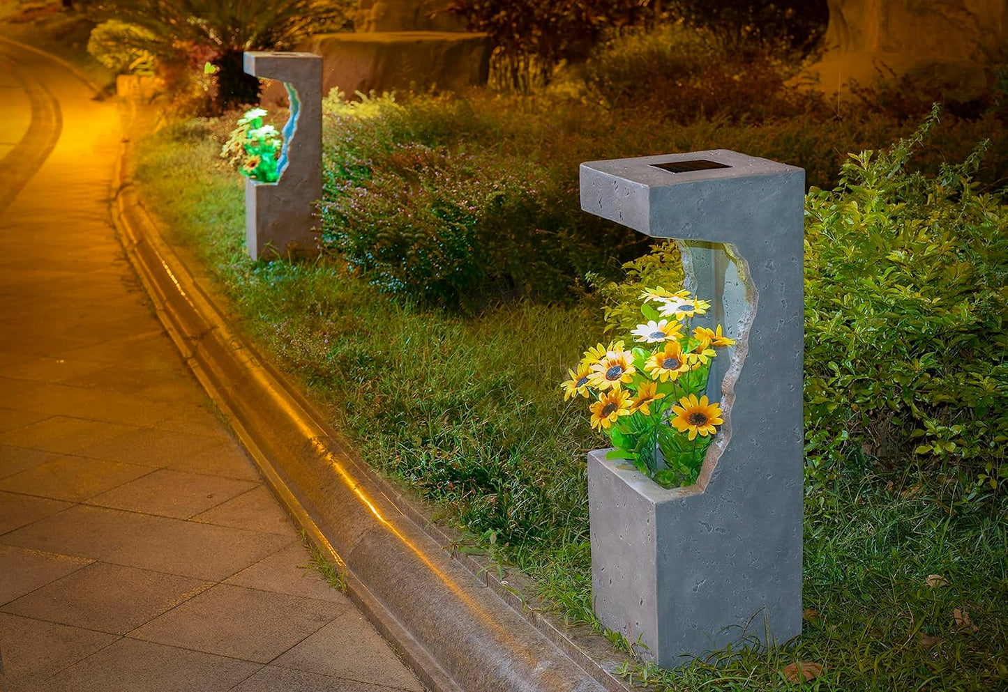 beleuchteter Blumentopf Solarleuchte Pflanzkübel 22x22x69 cm