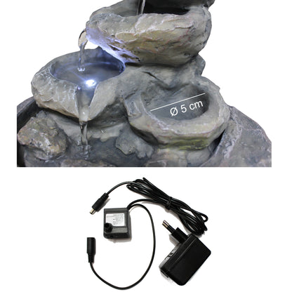 Zimmerbrunnen in Fels-Optik mit LED Beleuchtung Tischbrunnen Wasserspiel SB-LR002 Wasserfall Deko Brunnen