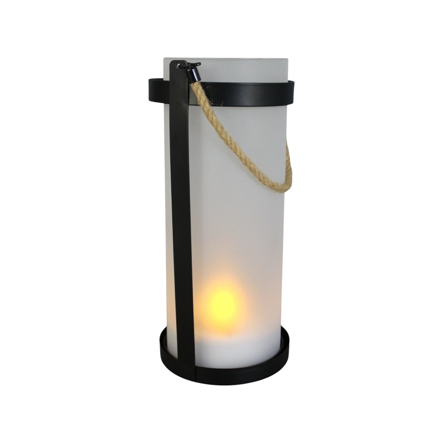 Solar LED Windlicht mit Glas und Kerzen-Effekt
