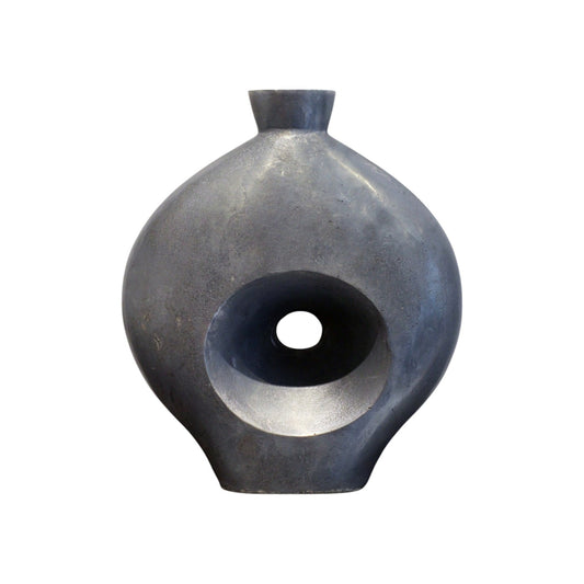 Design Metall Vase 39x 33 cm Türkis/Grau