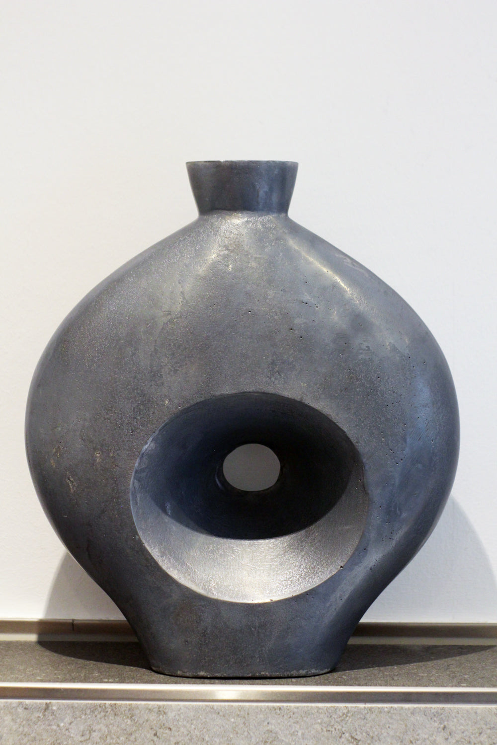 Design Metall Vase 39x 33 cm Türkis/Grau