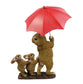 Dekofigur Hasen Familie mit Regenschirm Tierfigur Gartenfigur 19x26 cm