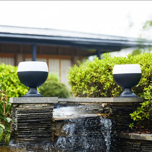 Solarleuchte Sockelleuchte 20x18 cm Duo Color warmweiß kaltweiß Tischlampe Außenleuchte Solarlampe modern Aluminium