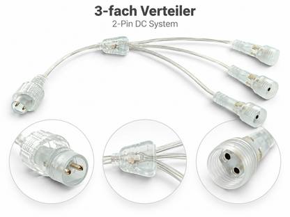 2-Pin Kabelverteiler für Lichterketten transparent DC System
