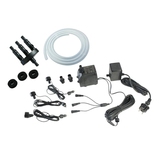 Springbrunnen Pumpe mit 3x LED Beleuchtung Komplett Set Wasserpumpe Teichpumpe
