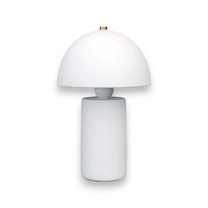 Tischlampe Pilz Keramik Weiß 17x28 cm Nachttischlampe moderne Tischleuche E27