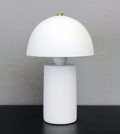 Tischlampe Pilz Keramik Weiß 17x28 cm Nachttischlampe moderne Tischleuche E27