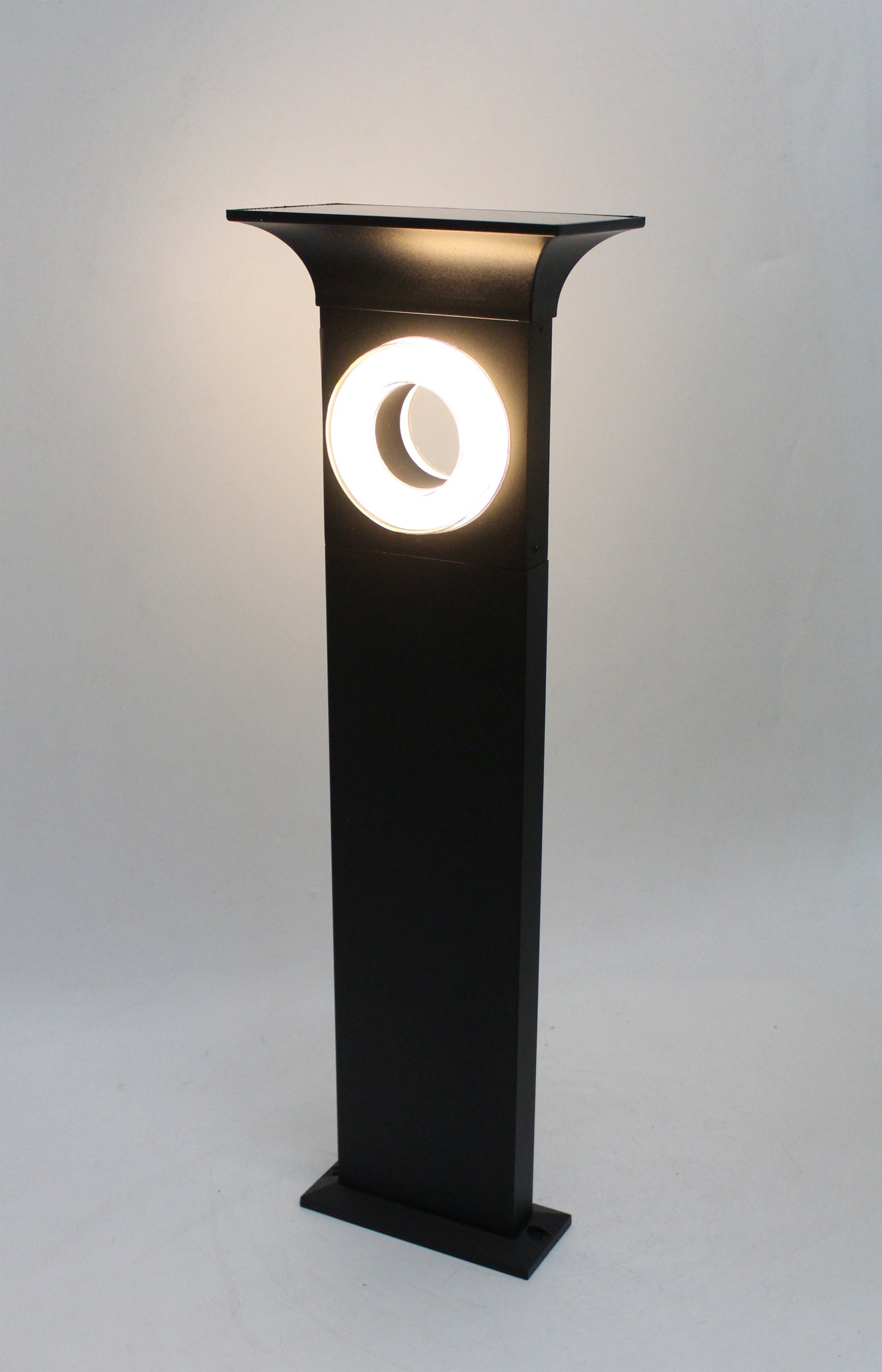 Moderne Solar Gartenlampe 64,5 cm Aluminium helle Solarlampe Außenleuchte Sockelleuchte Duo Color warmweiß und kaltweiß einstellbar