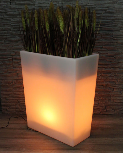 Großer LED Blumenkübel beleuchtet RGB mit Fernbedienung Pflanzkübel modern Blumentopf Akku und Netzkabel