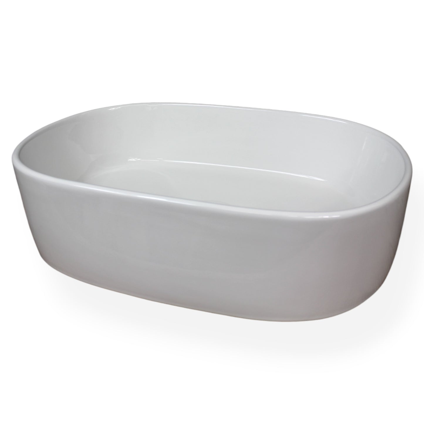 Design Aufsatzwaschbecken 56 x 34,5 x 14 cm Waschbecken modern Keramik Weiß Waschschale
