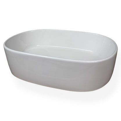 Design Aufsatzwaschbecken 56 x 34,5 x 14 cm Waschbecken modern Keramik Weiß Waschschale