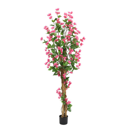 Künstliche Bougainvillea 180 cm Kunstpflanze mit Blüten Kunstbaum Dekoration im Topf