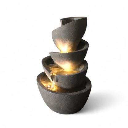 Zimmerbrunnen mit LED Beleuchtung in warmweiß BK912 stilvoller Springbrunnen für Innen und Außen Gartenbrunnen Dekoration