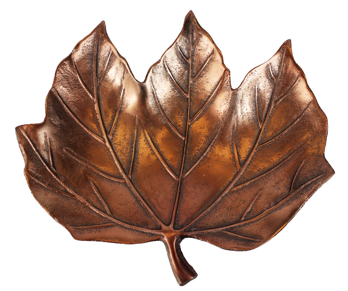 Dekoschale Herbstlaub 32x29 cm Schale Dekofigur Metall Aluminium Bronze Optik