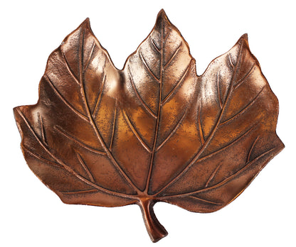 Dekoschale Herbstlaub 32x29 cm Schale Dekofigur Metall Aluminium Bronze Optik