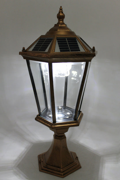 Solar Sockelleuchte klassisch Außenleuchte Gartenleuchte kabellos Duo Color Gartenlaterne