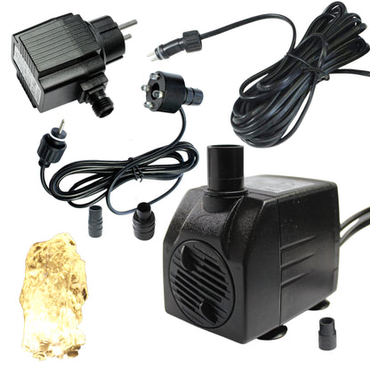 Springbrunnenpumpe mit 1x LED Spot Teichpumpe Wasserpumpe Bachlaufpumpe