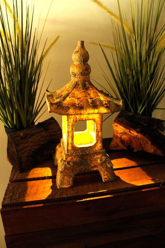 Solarleuchte Pagode Laterne Solarlampe Japanische Leuchte
