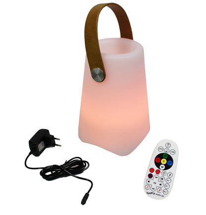 LED Tischleuchte mit Bluetoothlautsprecher RGB Farbwechsel kabellos 18x23 cm