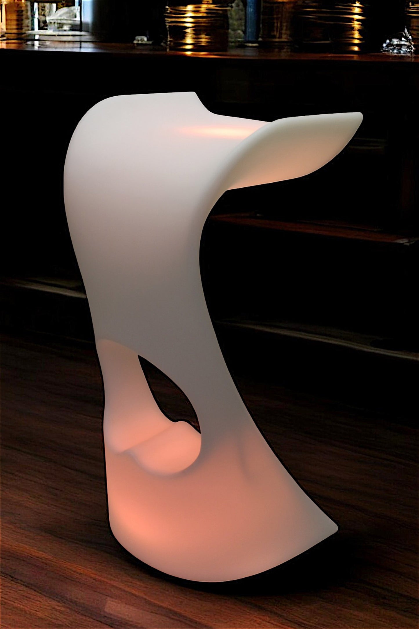 Moderner Barhocker mit LED Beleuchtung Akku kabellos Farbwechsel Barstuhl Bar Möbel 78cm
